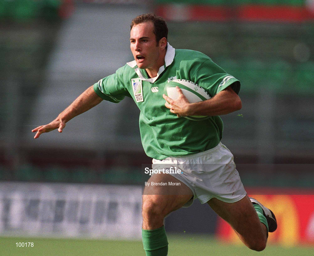 28 September 2002; Girvan Dempsey of Ireland during the Rugby World Cup 2003 Qualifier match between Ireland and Georgia at Lansdowne Road in Dublin. Photo by Brendan Moran/Sportsfile