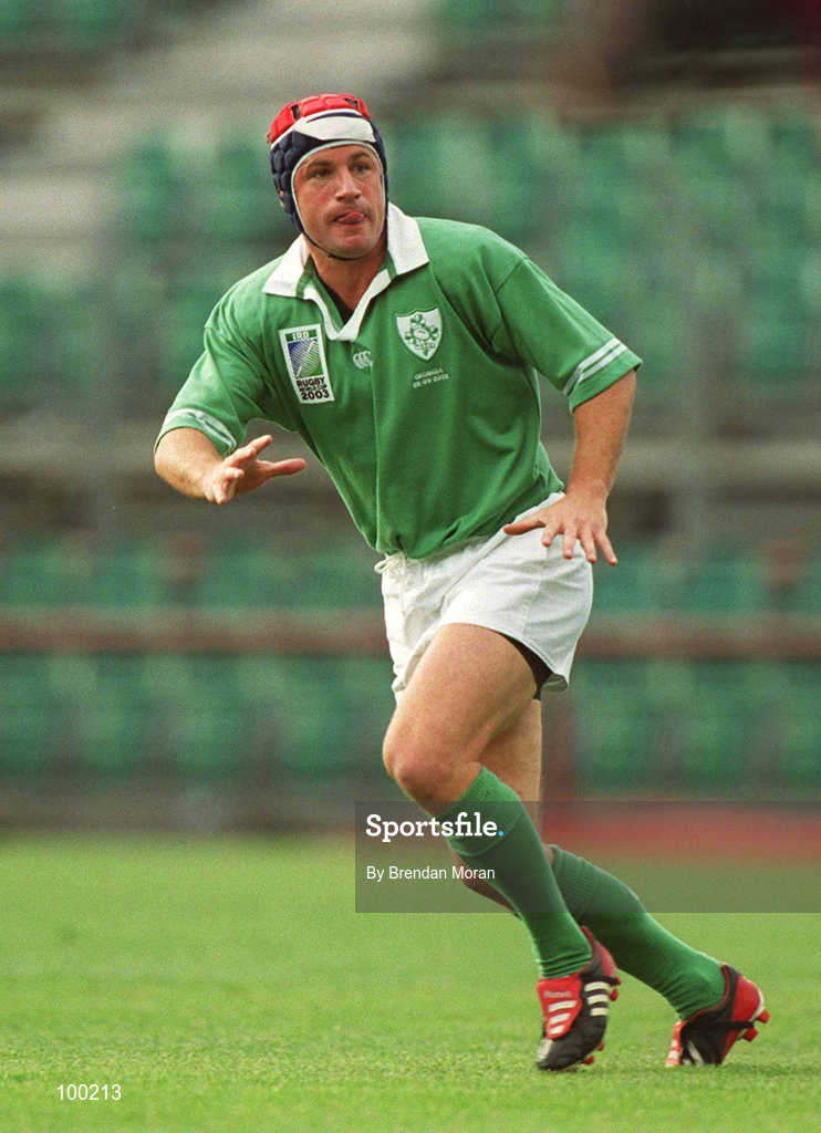 28 September 2002; David Humphreys of Ireland during the Rugby World Cup 2003 Qualifier match between Ireland and Georgia at Lansdowne Road in Dublin. Photo by Brendan Moran/Sportsfile