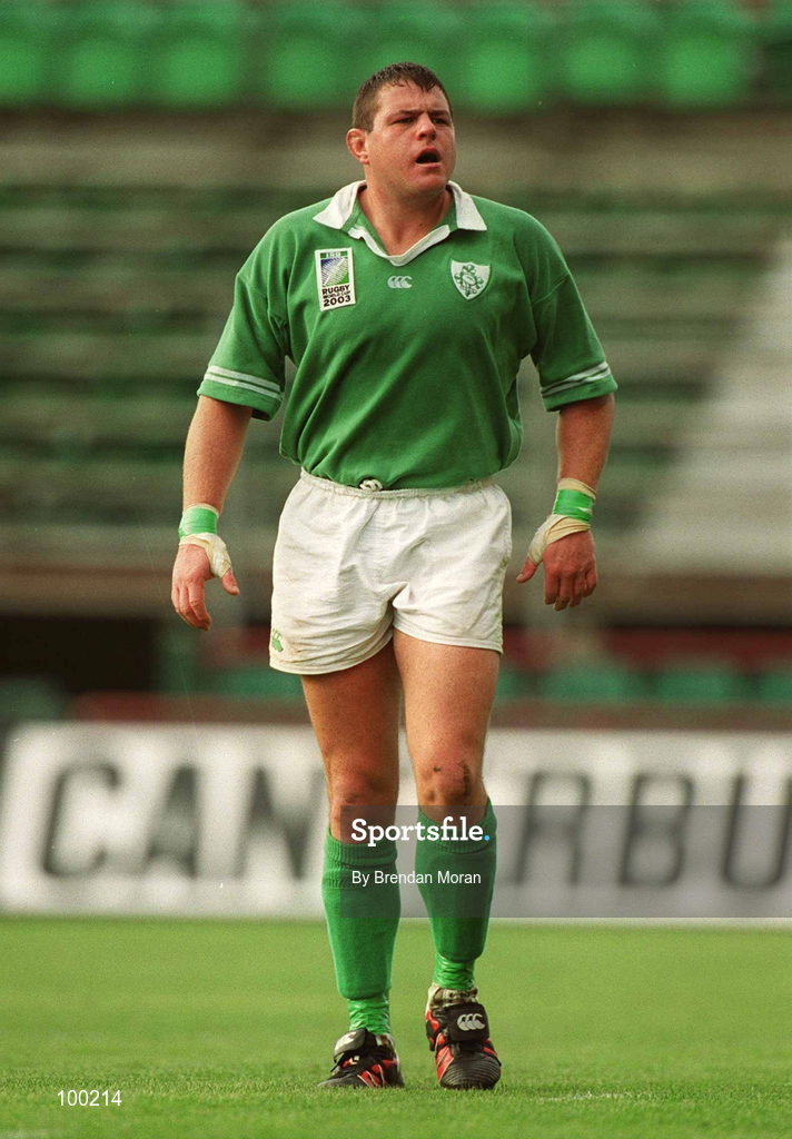 28 September 2002; Reggie Corrigan of Ireland during the Rugby World Cup 2003 Qualifier match between Ireland and Georgia at Lansdowne Road in Dublin. Photo by Brendan Moran/Sportsfile