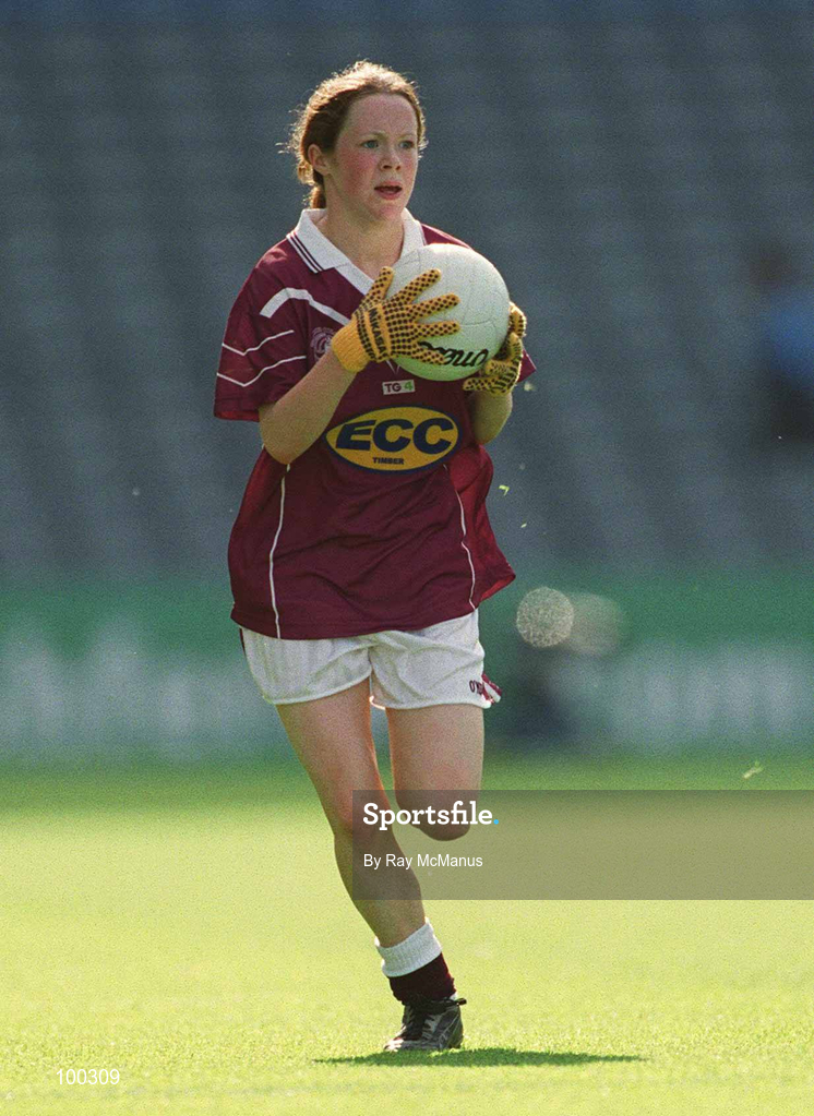 29 September 2002; Ann Marie Geraghty of Galway during the All-Ireland Ladies Junior Football Championship Final match between Galway and Donegal at Croke Park in Dublin. Photo by Ray McManus/Sportsfile