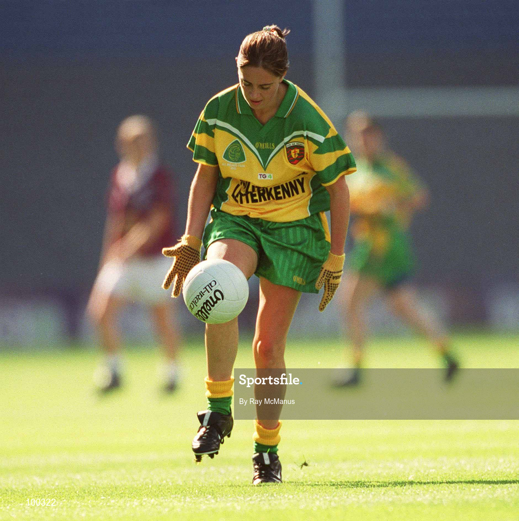 29 September 2002; Mairead McKenna of Donegal during the All-Ireland Ladies Junior Football Championship Final match between Galway and Donegal at Croke Park in Dublin. Photo by Ray McManus/Sportsfile
