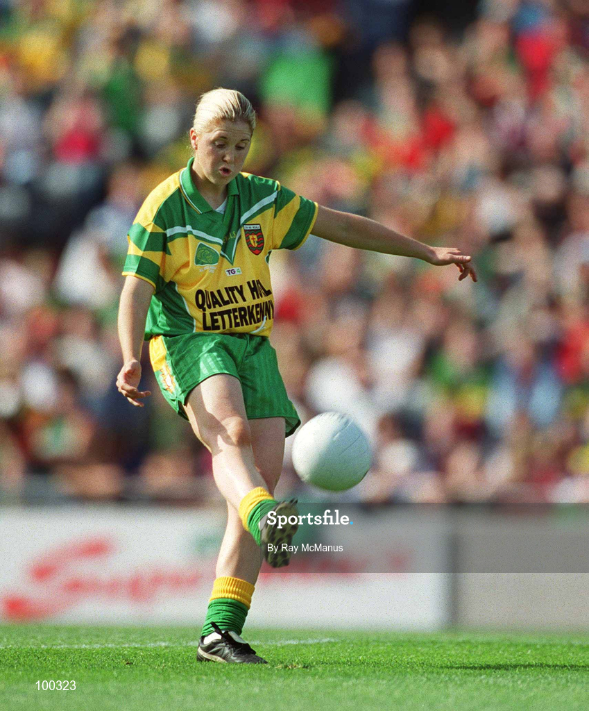 29 September 2002; Maureen O'Donnell of Donegal during the All-Ireland Ladies Junior Football Championship Final match between Galway and Donegal at Croke Park in Dublin. Photo by Ray McManus/Sportsfile