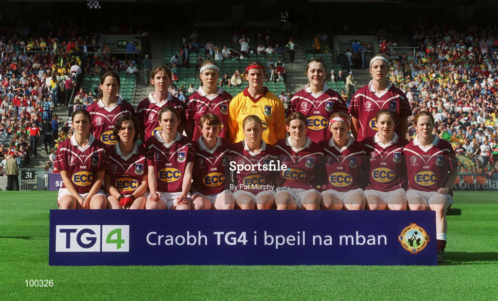 29 September 2002; The Galway team prior to the All-Ireland Ladies Junior Football Championship Final match between Galway and Donegal at Croke Park in Dublin. Photo by Pat Murphy/Sportsfile