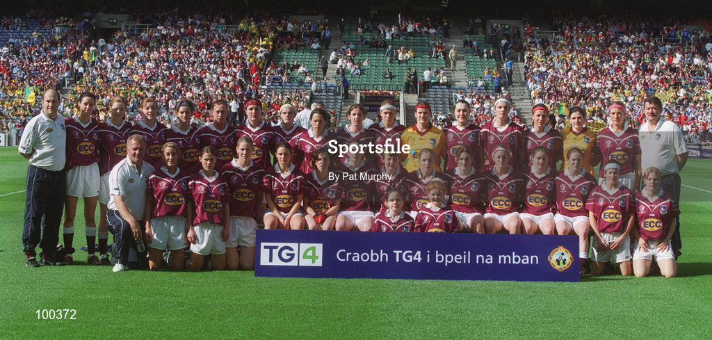 29 September 2002; The Galway panel prior to the All-Ireland Ladies Junior Football Championship Final match between Galway and Donegal at Croke Park in Dublin. Photo by Pat Murphy/Sportsfile