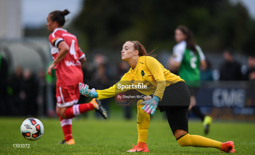 23 September 2017; Naoisha McAloon of Peamount United during the Continental Tyres Women's National League Cup Final match between Peamount United and Shelbourne Ladies at Greenogue in Dublin. Photo by Stephen McCarthy/Sportsfile