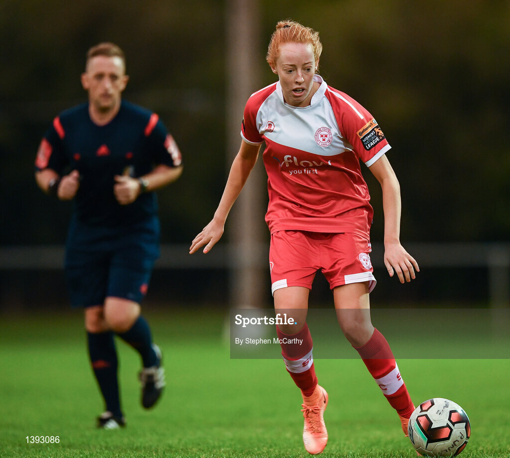 23 September 2017; Niamh Prior of Shelbourne Ladies during the Continental Tyres Women's National League Cup Final match between Peamount United and Shelbourne Ladies at Greenogue in Dublin. Photo by Stephen McCarthy/Sportsfile