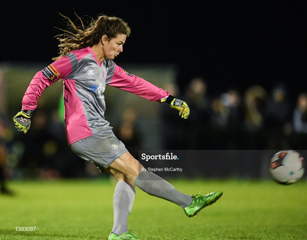 23 September 2017; Amanda McQuillan of Shelbourne Ladies during the Continental Tyres Women's National League Cup Final match between Peamount United and Shelbourne Ladies at Greenogue in Dublin. Photo by Stephen McCarthy/Sportsfile