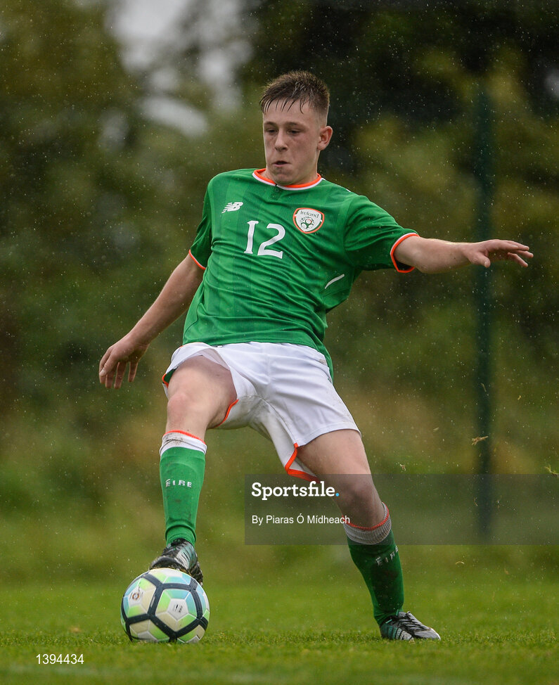 27 September 2017; Ronan McKinley of Republic of Ireland takes a shot late on during the International Friendly match between Republic of Ireland and Brazil at the AUL Complex in Dublin. Photo by Piaras Ó Mídheach/Sportsfile