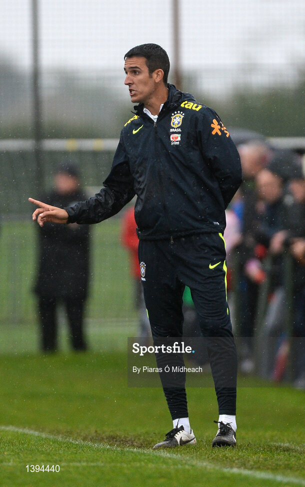27 September 2017; Brazil head coach Paulo Victor Gomes during the International Friendly match between Republic of Ireland and Brazil at the AUL Complex in Dublin. Photo by Piaras Ó Mídheach/Sportsfile