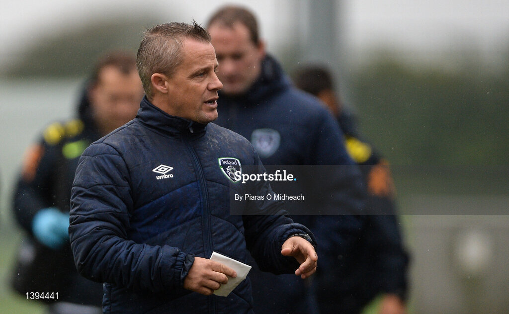 27 September 2017; Republic of Ireland head coach Jason Donohue during the International Friendly match between Republic of Ireland and Brazil at the AUL Complex in Dublin. Photo by Piaras Ó Mídheach/Sportsfile