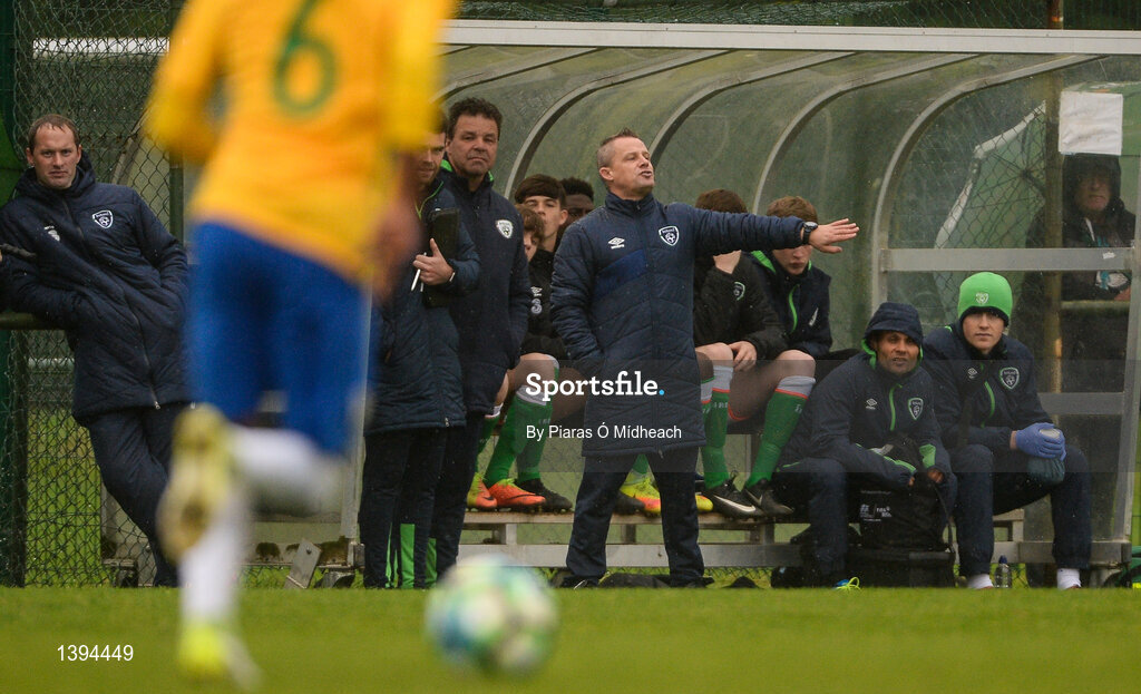 27 September 2017; Republic of Ireland head coach Jason Donohue during the International Friendly match between Republic of Ireland and Brazil at the AUL Complex in Dublin. Photo by Piaras Ó Mídheach/Sportsfile