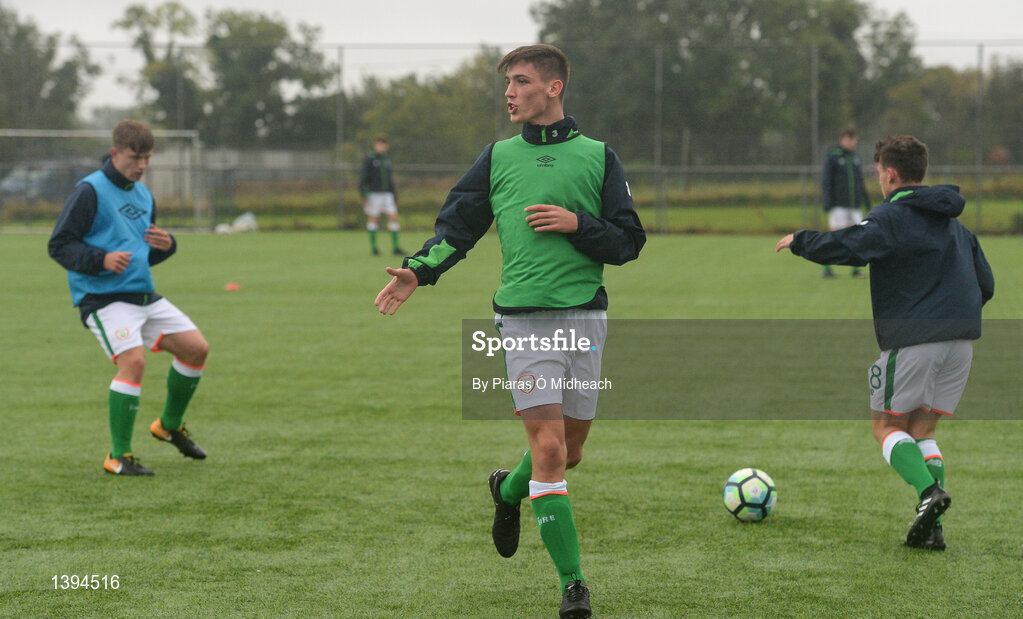 27 September 2017; Conor Power of Republic of Ireland warms up before the International Friendly match between Republic of Ireland and Brazil at the AUL Complex in Dublin. Photo by Piaras Ó Mídheach/Sportsfile