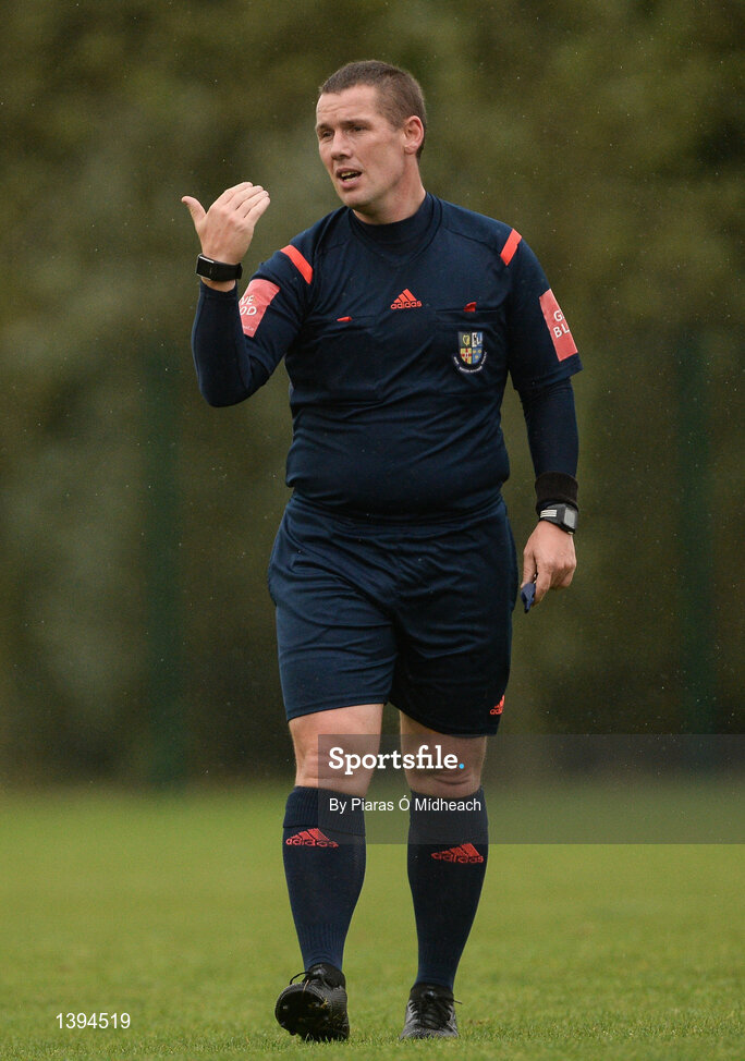 27 September 2017; Referee David Dunne during the International Friendly match between Republic of Ireland and Brazil at the AUL Complex in Dublin. Photo by Piaras Ó Mídheach/Sportsfile