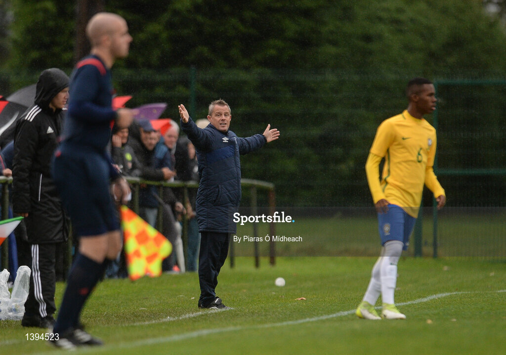27 September 2017; Republic of Ireland Head Coach Jason Donohue during the International Friendly match between Republic of Ireland and Brazil at the AUL Complex in Dublin. Photo by Piaras Ó Mídheach/Sportsfile