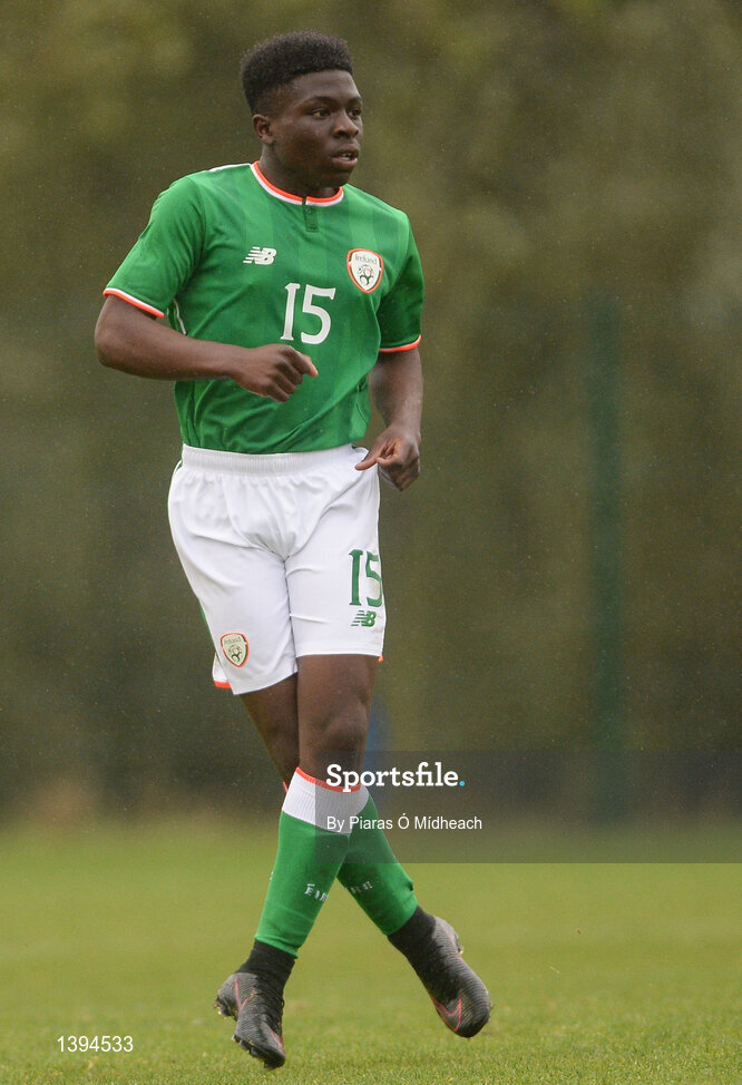 27 September 2017; Festy Ebosele of Republic of Ireland during the International Friendly match between Republic of Ireland and Brazil at the AUL Complex in Dublin. Photo by Piaras Ó Mídheach/Sportsfile
