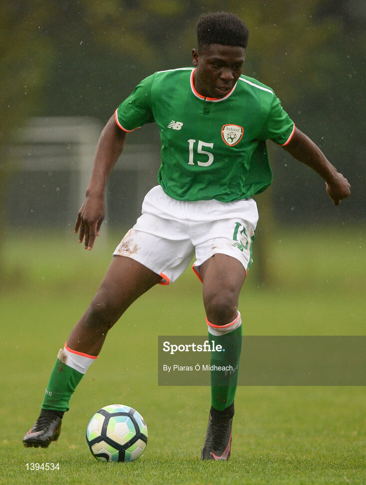 27 September 2017; Festy Ebosele of Republic of Ireland during the International Friendly match between Republic of Ireland and Brazil at the AUL Complex in Dublin. Photo by Piaras Ó Mídheach/Sportsfile