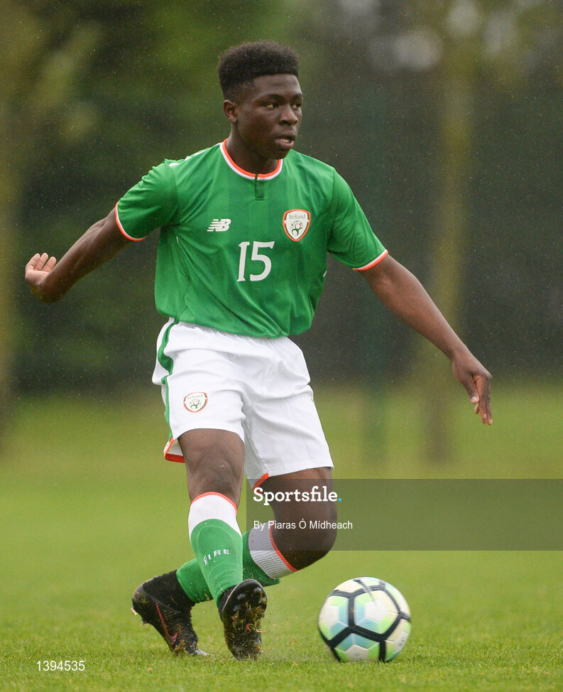27 September 2017; Festy Ebosele of Republic of Ireland during the International Friendly match between Republic of Ireland and Brazil at the AUL Complex in Dublin. Photo by Piaras Ó Mídheach/Sportsfile