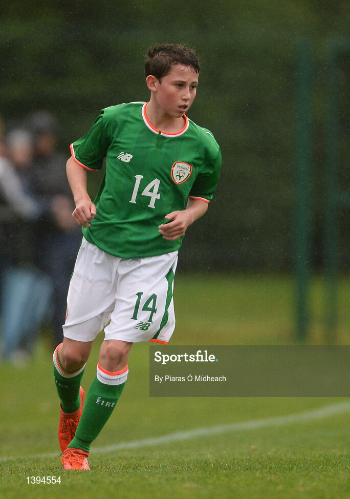 27 September 2017; Kian Leavy of Republic of Ireland during the International Friendly match between Republic of Ireland and Brazil at the AUL Complex in Dublin. Photo by Piaras Ó Mídheach/Sportsfile