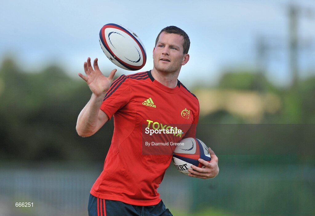 18 July 2012; Munster's Denis Hurley in action during squad training ahead of the 2012/13 season. Munster Rugby Squad Training, Cork Institute of Technology, Bishopstown, Cork. Picture credit: Diarmuid Greene / SPORTSFILE