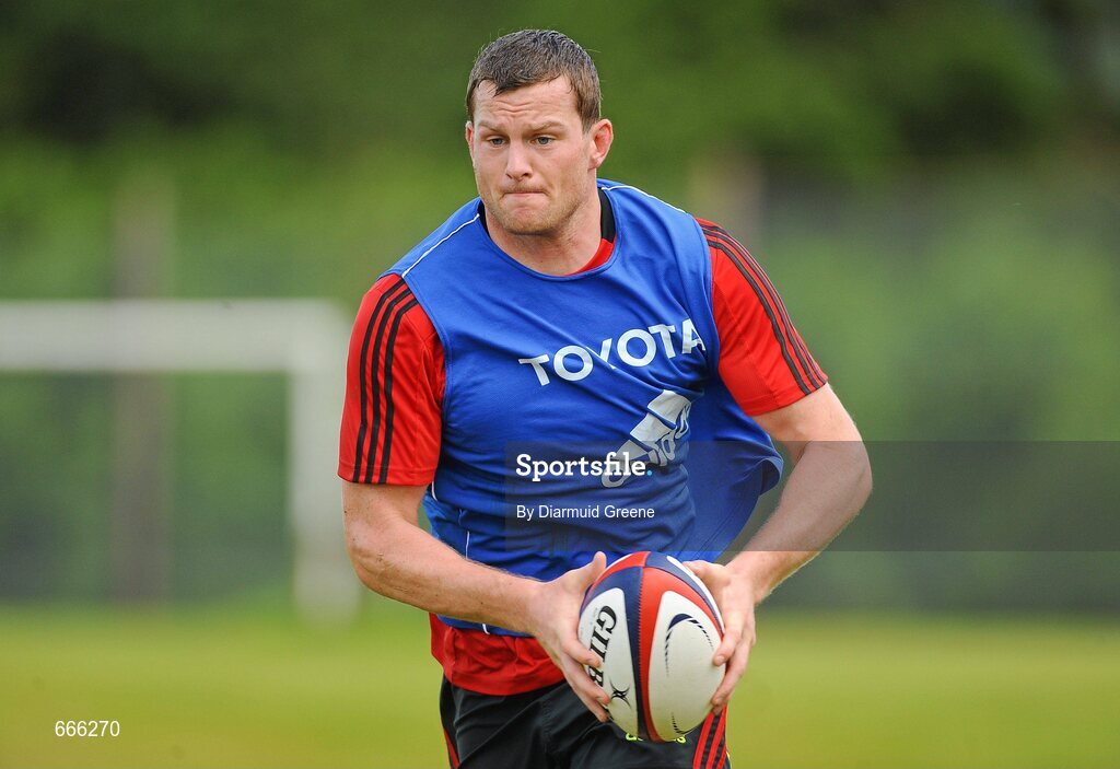 18 July 2012; Munster's Denis Hurley in action during squad training ahead of the 2012/13 season. Munster Rugby Squad Training, Cork Institute of Technology, Bishopstown, Cork. Picture credit: Diarmuid Greene / SPORTSFILE