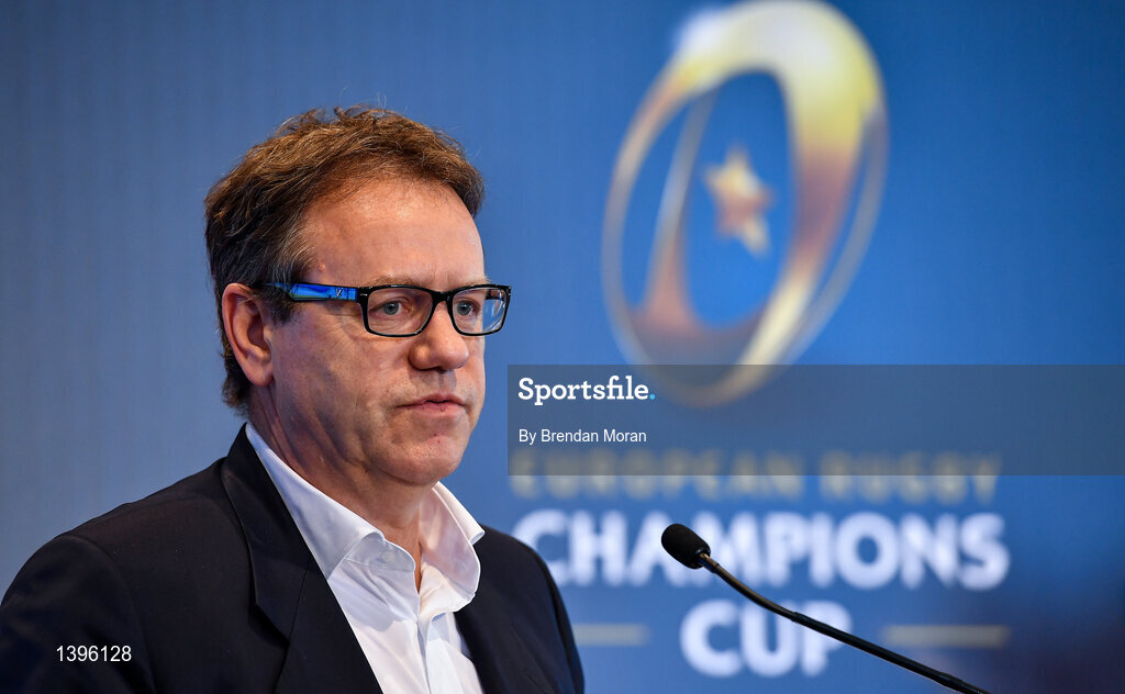 2 October 2017; EPCR Chairman Simon Halliday in attendance at the European Rugby Champions Cup and Challenge Cup 2017/18 season launch for PRO14 clubs at the Convention Centre in Dublin. Photo by Brendan Moran/Sportsfile