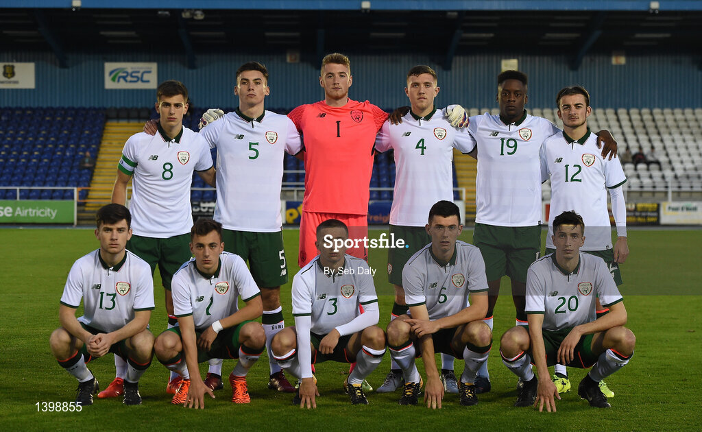 7 October 2017; Republic of Ireland team prior to the UEFA European U19 Championship Qualifier match between Republic of Ireland and Cyprus at the Regional Sports Centre in Waterford. Photo by Seb Daly/Sportsfile