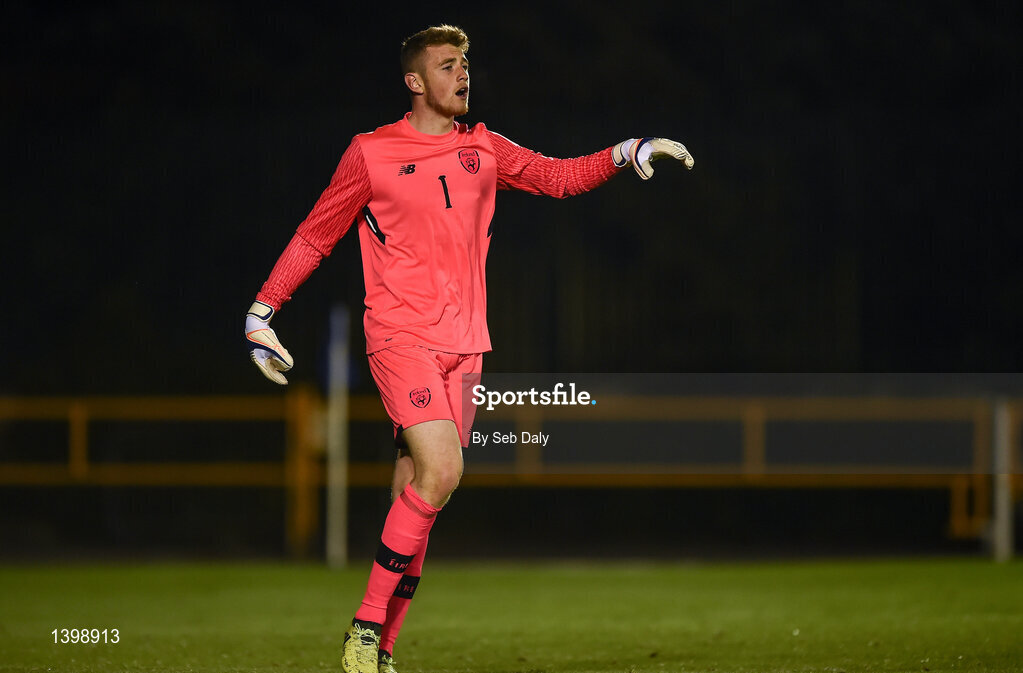 7 October 2017; Mark Travers of Republic of Irelandduring the UEFA European U19 Championship Qualifier match between Republic of Ireland and Cyprus at the Regional Sports Centre in Waterford. Photo by Seb Daly/Sportsfile