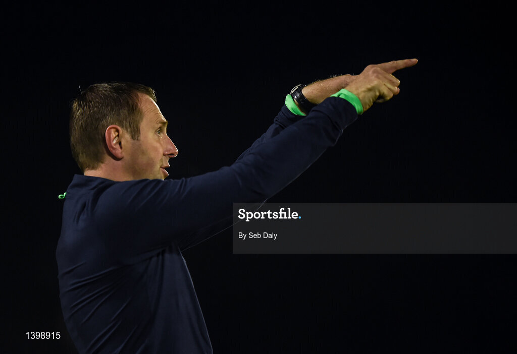 7 October 2017; Republic of Ireland manager Tom Mohan during the UEFA European U19 Championship Qualifier match between Republic of Ireland and Cyprus at the Regional Sports Centre in Waterford. Photo by Seb Daly/Sportsfile
