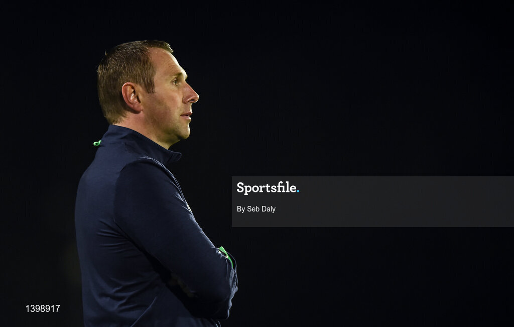 7 October 2017; Republic of Ireland manager Tom Mohan during the UEFA European U19 Championship Qualifier match between Republic of Ireland and Cyprus at the Regional Sports Centre in Waterford. Photo by Seb Daly/Sportsfile