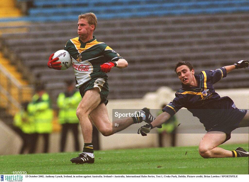13 October 2002; Anthony Lynch, Ireland, in action against Australia. Ireland v Australia, International Rules Series, Test 1, Croke Park, Dublin. Picture credit; Brian Lawless / SPORTSFILE