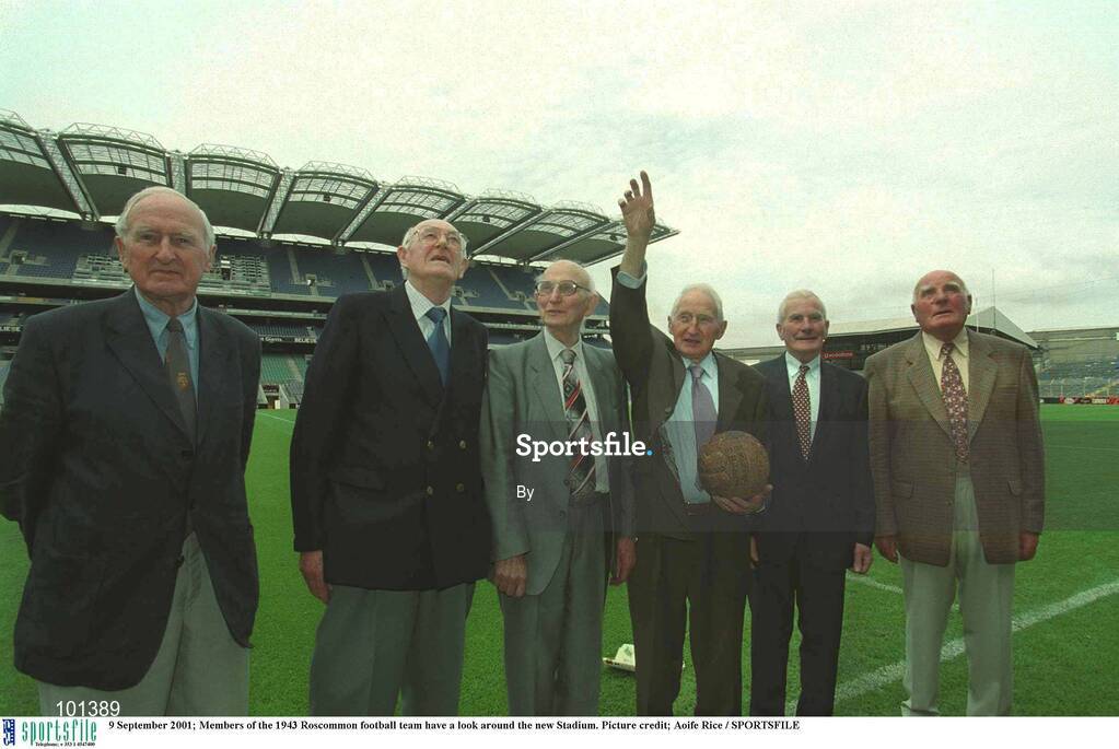 9 September 2001; Members of the 1943 Roscommon football team have a look around the new Stadium. Picture credit; Aoife Rice / SPORTSFILE