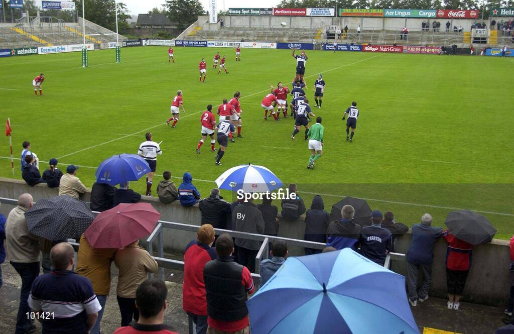 13 August 2002; A section of the crowd watching the Munster v Bristol game, under new coach Alan Gaffney. Munster v Bristol, Rugby Representative Friendly, Thomond Park, Limerick. Picture credit; Brendan Moran / SPORTSFILE *EDI*