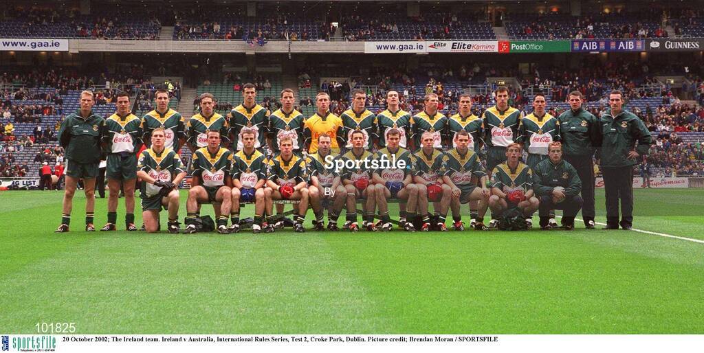 20 October 2002; The Ireland team. Ireland v Australia, International Rules Series, Test 2, Croke Park, Dublin. Picture credit; Brendan Moran / SPORTSFILE