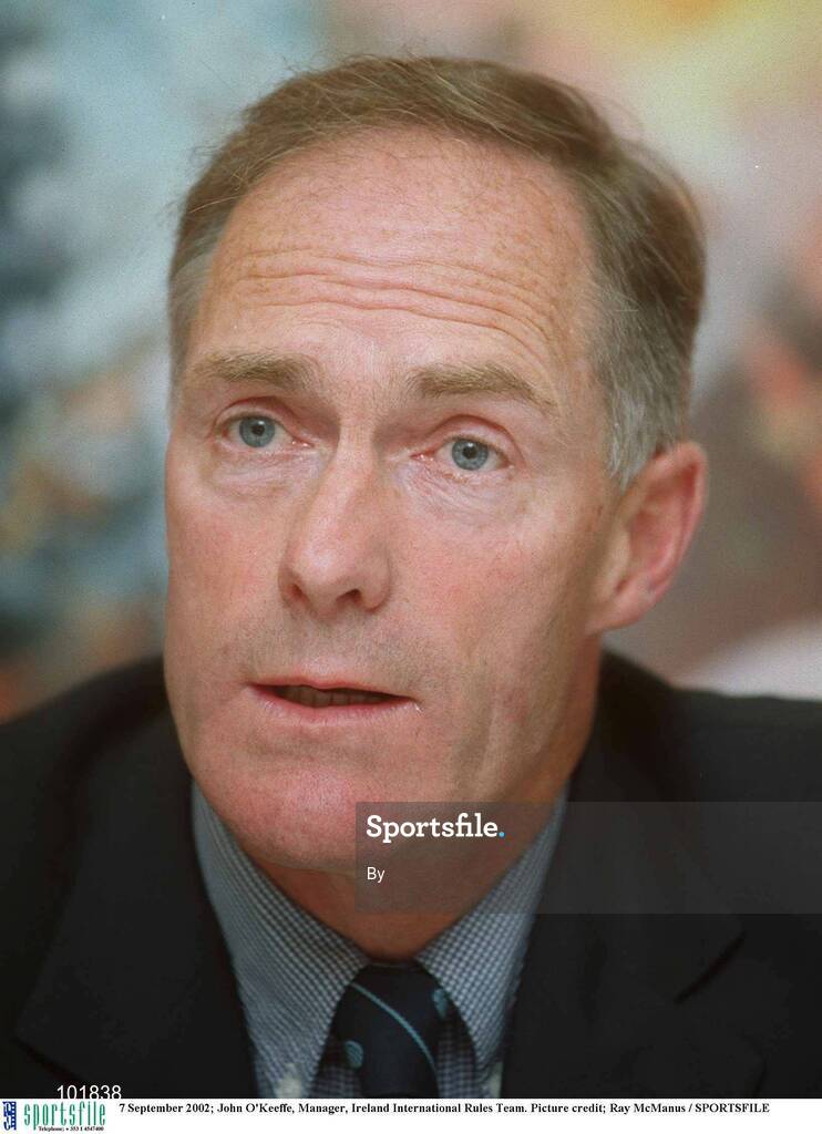 7 September 2002; John O'Keeffe, Manager, Ireland International Rules Team. Picture credit; Ray McManus / SPORTSFILE