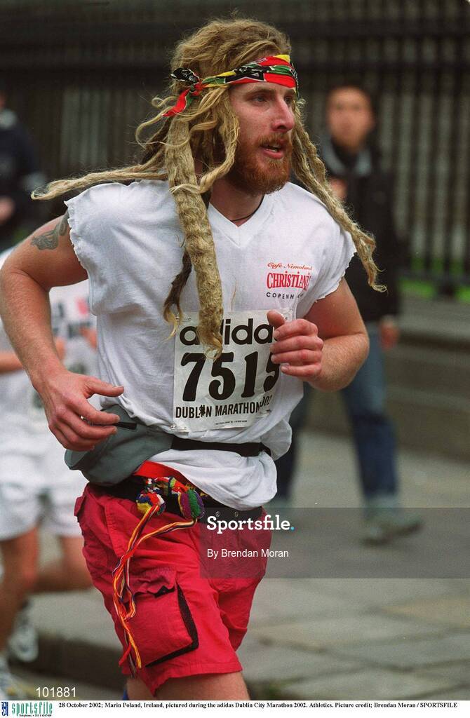28 October 2002; Marin Poland, Ireland, pictured during the adidas Dublin City Marathon 2002. Athletics. Picture credit; Brendan Moran / SPORTSFILE