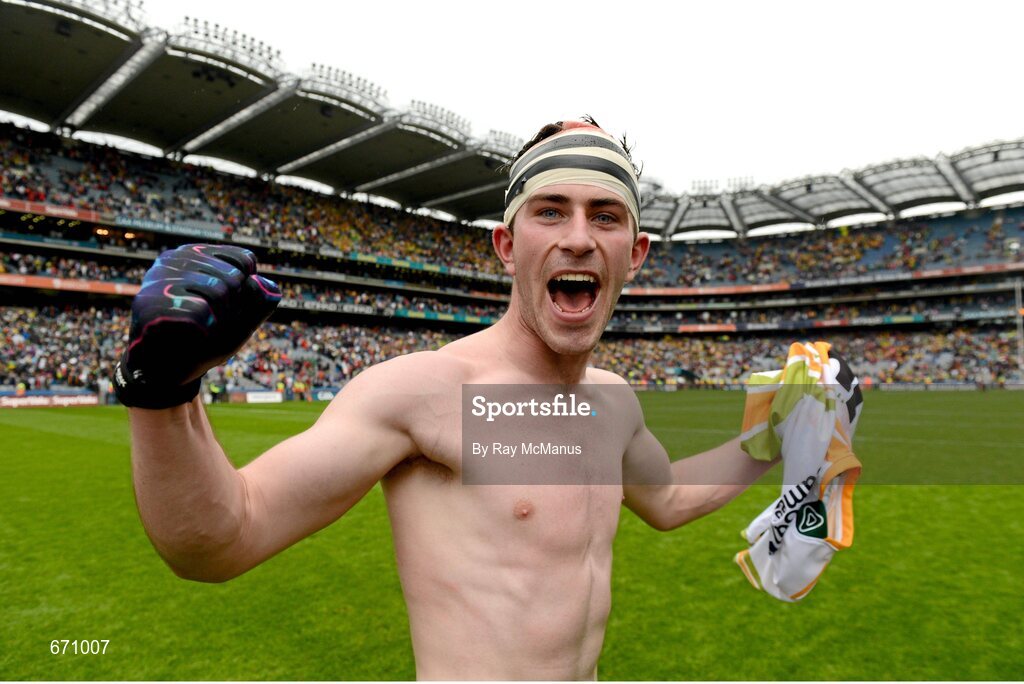 5 August 2012; Donegal corner forward Patrick McBrearty, who celebrates his 19th birthday today, celebrates after the final whistle. GAA Football All-Ireland Senior Championship Quarter-Final, Donegal v Kerry, Croke Park, Dublin. Picture credit: Ray McManus / SPORTSFILE
