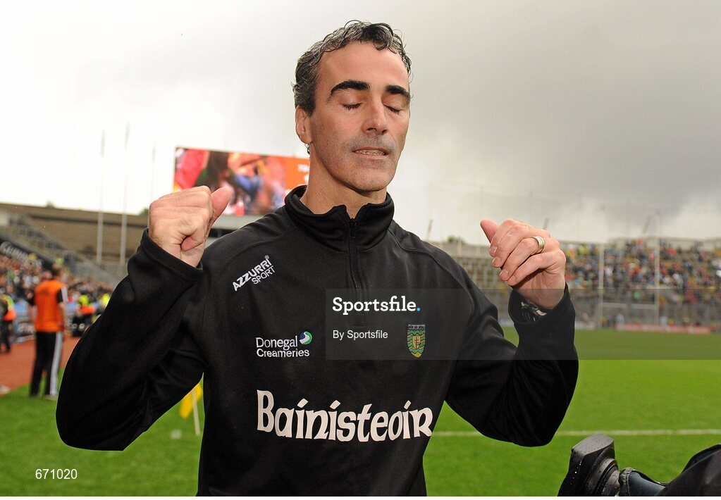 5 August 2012; Donegal manager Jim McGuinness at the end of the game. GAA Football All-Ireland Senior Championship Quarter-Final, Donegal v Kerry, Croke Park, Dublin. Photo by Sportsfile