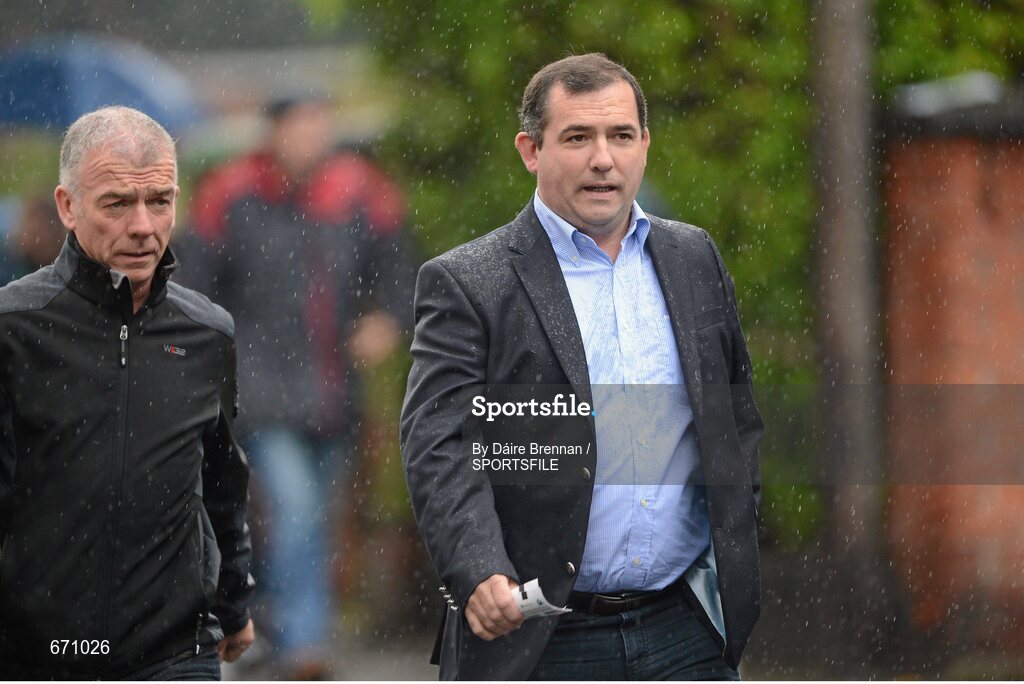 5 August 2012; Former Monaghan and Meath manager Seamus McEnaney, right, along with his brother Pat, make their way to the game. GAA Football All-Ireland Senior Championship Quarter-Final, Donegal v Kerry, Croke Park, Dublin. Picture credit: Dáire Brennan / SPORTSFILE