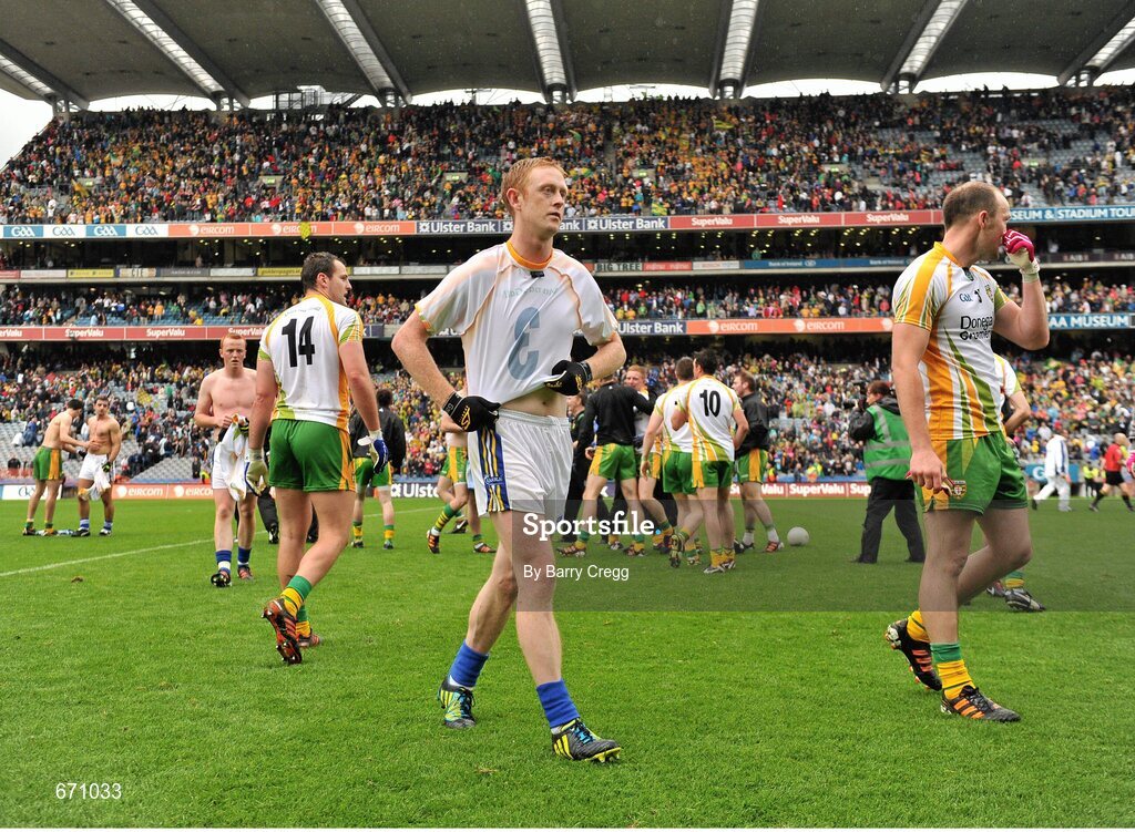 5 August 2012; A dejected Colm Cooper, Kerry, makes his way from the pitch after the game. GAA Football All-Ireland Senior Championship Quarter-Final, Donegal v Kerry, Croke Park, Dublin. Picture credit: Barry Cregg / SPORTSFILE