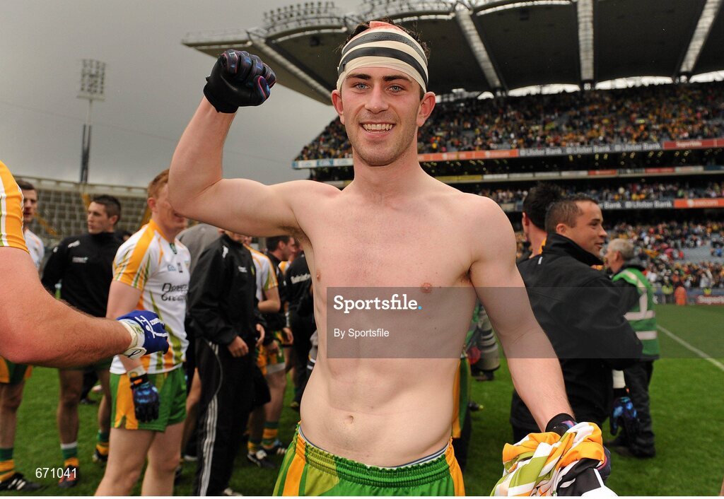 5 August 2012; Patrick McBrearty, Donegal, celebrates after the game. GAA Football All-Ireland Senior Championship Quarter-Final, Donegal v Kerry, Croke Park, Dublin. Photo by Sportsfile