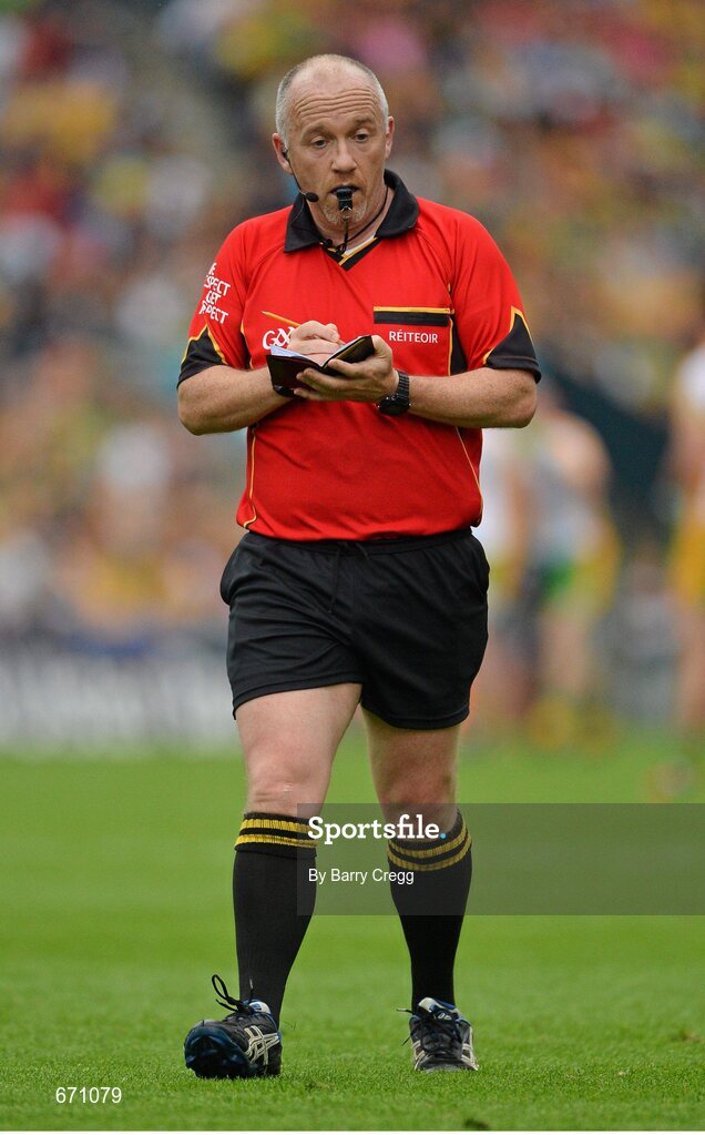 5 August 2012; Referee Marty Duffy during the game. GAA Football All-Ireland Senior Championship Quarter-Final, Donegal v Kerry, Croke Park, Dublin. Picture credit: Barry Cregg / SPORTSFILE