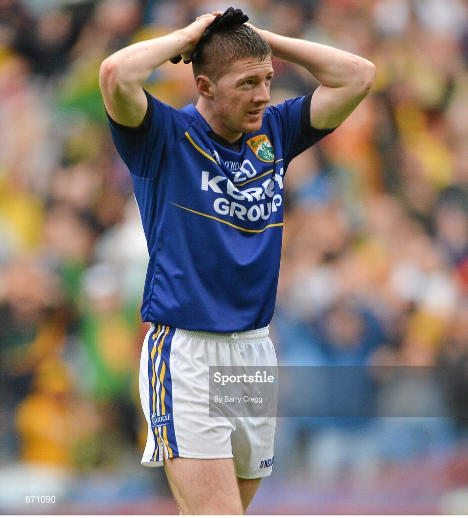 5 August 2012; A dejected Kieran O'Leary, Kerry, after the game. GAA Football All-Ireland Senior Championship Quarter-Final, Donegal v Kerry, Croke Park, Dublin. Picture credit: Barry Cregg / SPORTSFILE