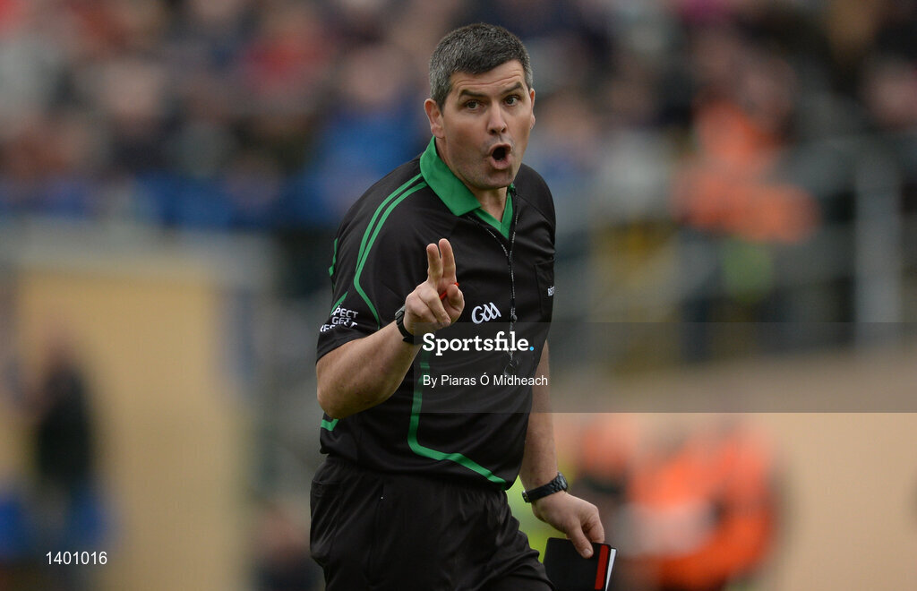 8 October 2017; Referee Aidan Dowler during the Longford County Senior Football Championship Final match between Abbeylara and Mullinalaghta St Columba's at Glennon Brothers Pearse Park in Longford. Photo by Piaras Ó Mídheach/Sportsfile
