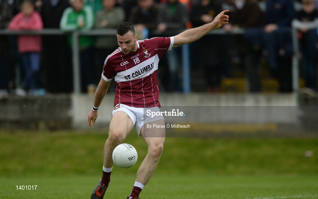 8 October 2017; Aidan McElligott of Mullinalaghta St Columba's during the Longford County Senior Football Championship Final match between Abbeylara and Mullinalaghta St Columba's at Glennon Brothers Pearse Park in Longford. Photo by Piaras Ó Mídheach/Sportsfile