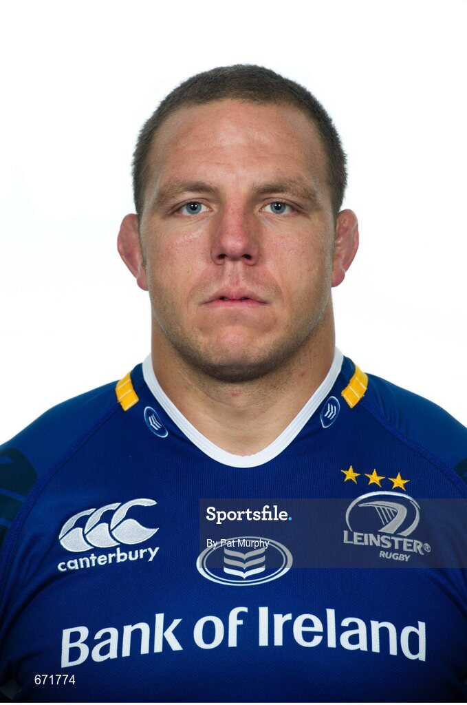 7 August 2012; Heinke van der Merwe, Leinster. Leinster Rugby Squad Headshots for Season 2012/13, Leinster Rugby, UCD, Belfield, Dublin. Picture credit: Pat Murphy / SPORTSFILE