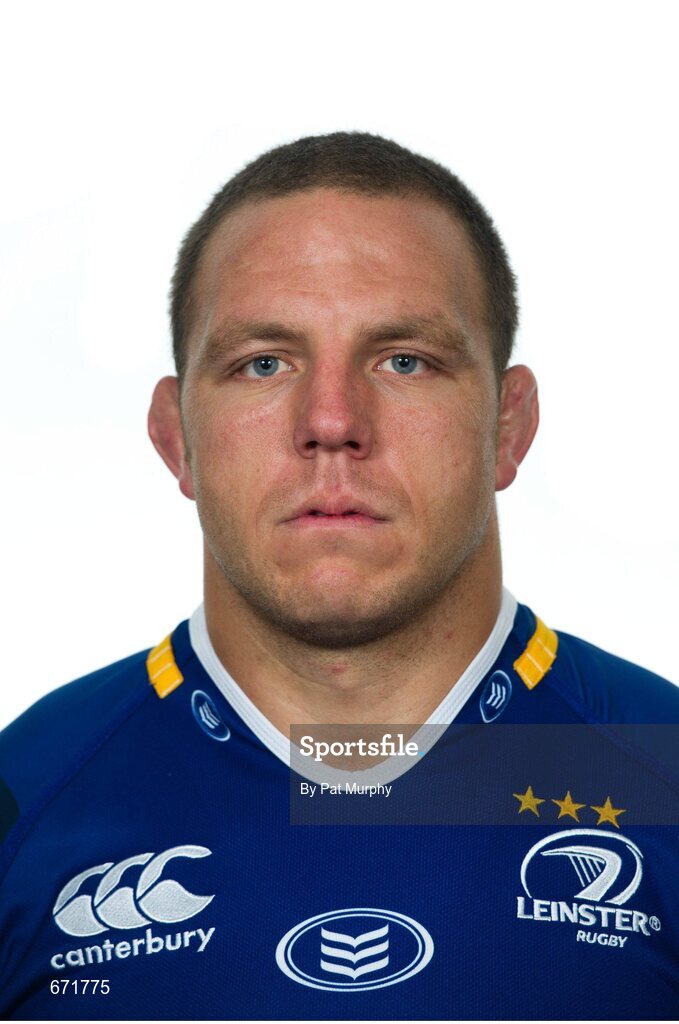 7 August 2012; Heinke van der Merwe, Leinster. Leinster Rugby Squad Headshots for Season 2012/13, Leinster Rugby, UCD, Belfield, Dublin. Picture credit: Pat Murphy / SPORTSFILE