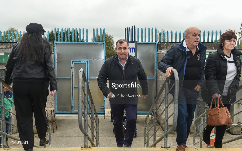 15 October 2017; New Monaghan minor manager Séamus McEnaney arriving prior to the Monaghan County Senior Football Championship Final match between Magheracloone and Scotstown at St Tiernach's Park in Monaghan. Photo by Philip Fitzpatrick/Sportsfile