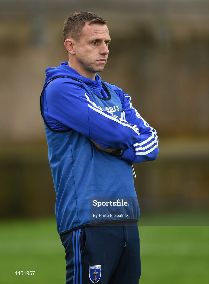 15 October 2017; Scotstown manager Kieran Donnolly during the Monaghan County Senior Football Championship Final match between Magheracloone and Scotstown at St Tiernach's Park in Monaghan. Photo by Philip Fitzpatrick/Sportsfile