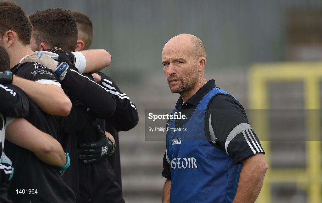 15 October 2017; Magheracloone manager Keith Gilsenan during the Monaghan County Senior Football Championship Final match between Magheracloone and Scotstown at St Tiernach's Park in Monaghan. Photo by Philip Fitzpatrick/Sportsfile