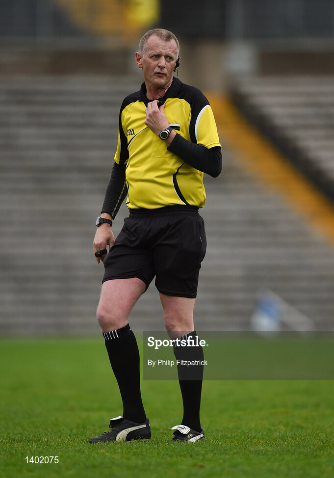15 October 2017; Referee Xavier Coyle, during the Monaghan County Senior Football Championship Final match between Magheracloone and Scotstown at St Tiernach's Park in Monaghan. Photo by Philip Fitzpatrick/Sportsfile